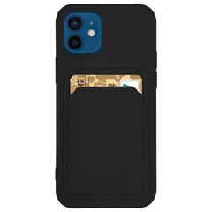 Telefoniümbris Card Case Silicone Wallet Case with Card Slot Documents for Samsung Galaxy A73, must hind ja info | Telefoni kaaned, ümbrised | kaup24.ee