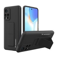 Telefoniümbris Wozinsky Kickstand Case Silicone Stand Cover for Xiaomi Redmi Note 11S / Note 11, must цена и информация | Чехлы для телефонов | kaup24.ee