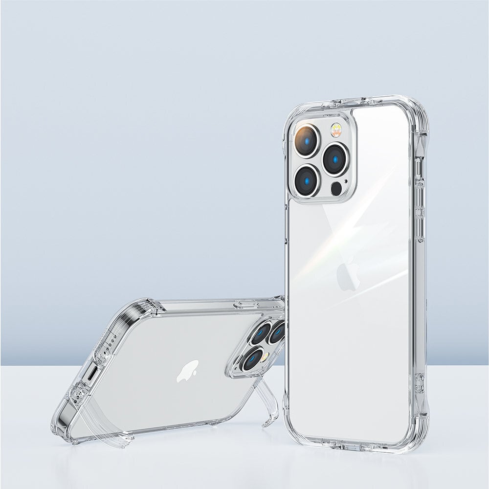 Telefoniümbris Joyroom Defender Series Case Cover for iPhone 14 Armored Hook Cover Stand Clear (JR-14H1), läbipaistev цена и информация | Telefoni kaaned, ümbrised | kaup24.ee