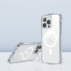 Telefoniümbris Joyroom Magnetic Defender Magnetic Case for iPhone 14 Pro Armored Case with Hooks Stand Clear (MagSafe Compatible), läbipaistev hind ja info | Telefoni kaaned, ümbrised | kaup24.ee