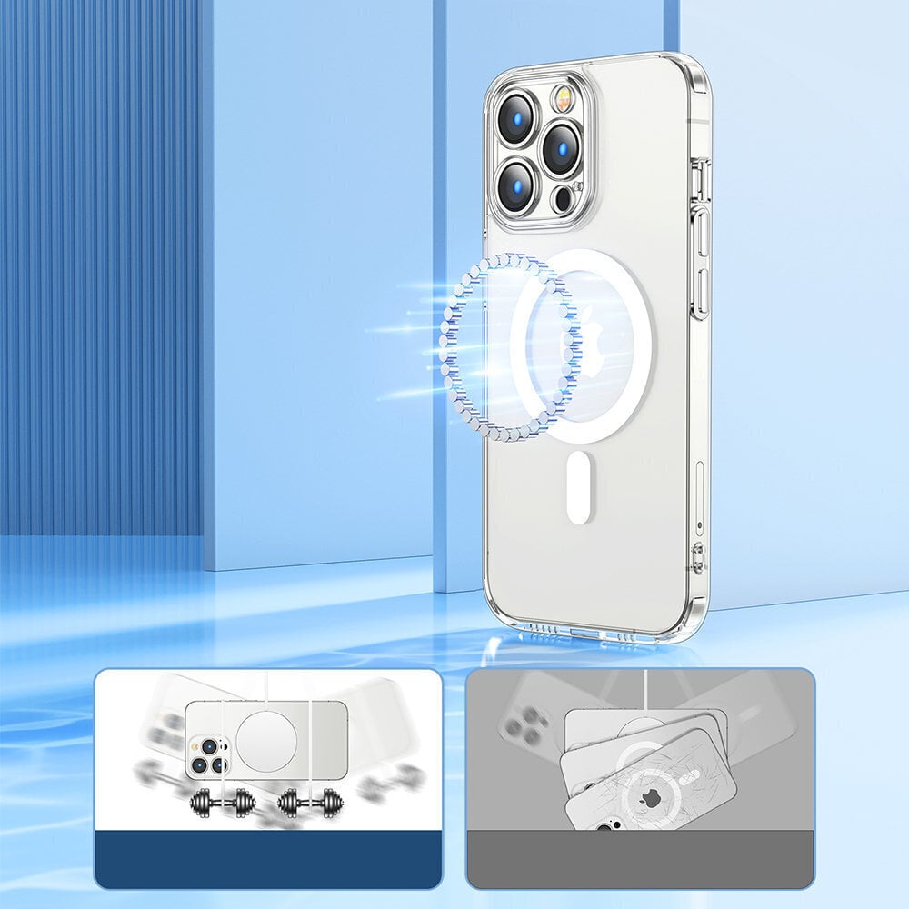 Telefoniümbris Joyroom 14D Magnetic Case Magnetic Case for iPhone 14 Pro Compatible with MagSafe transparent (JR-14D6), läbipaistev hind ja info | Telefoni kaaned, ümbrised | kaup24.ee