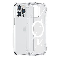 Telefoniümbris Joyroom Magnetic Defender Magnetic Case for iPhone 14 Plus Armored Case with Hooks Stand Clear (MagSafe Compatible), läbipaistev цена и информация | Чехлы для телефонов | kaup24.ee
