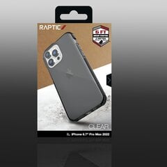 Telefoniümbris Raptic X-Doria Clear Case iPhone 14 Pro Max armored cover, must hind ja info | Telefoni kaaned, ümbrised | kaup24.ee
