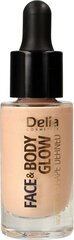 Средство придающее сияние Delia Face and Body Glow, 15 мл цена и информация | Бронзеры (бронзаторы), румяна | kaup24.ee