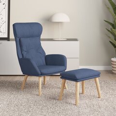 Кресло для отдыха с табуреткой, 67x59x77 см, синее цена и информация | Кресла в гостиную | kaup24.ee