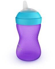 Нескользкая бутылочка с твердым носиком Philips Avent My Grippy, 9 мес., 300 мл, фиолетовый цена и информация | Бутылочки и аксессуары | kaup24.ee