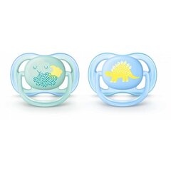 Силиконовая соска Philips Avent "Ultra Air B", 0-6 мес., 2 шт., SCF344/20 цена и информация | Пустышки | kaup24.ee