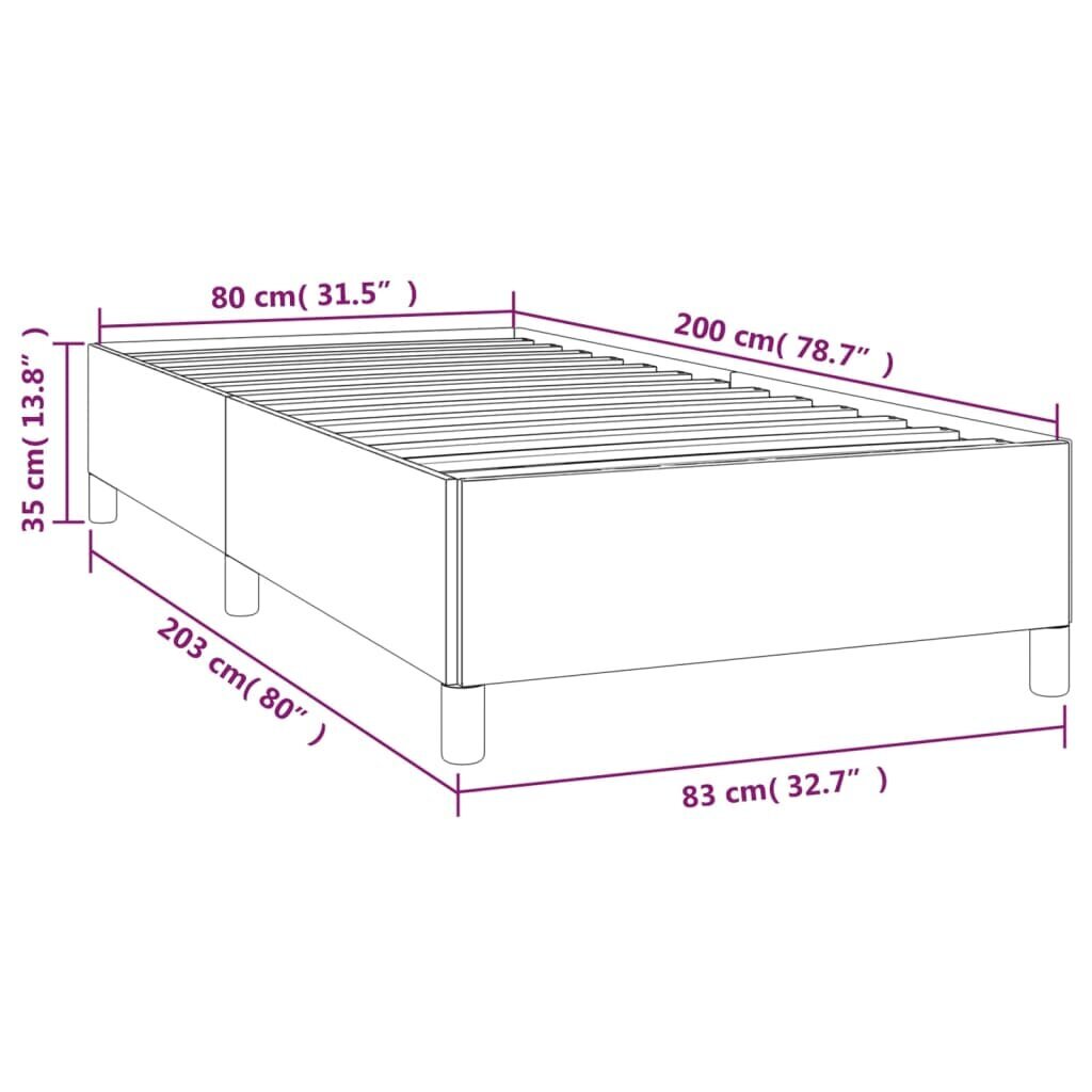 vidaXL voodiraam, must, 80x200 cm, kunstnahk hind ja info | Voodid | kaup24.ee