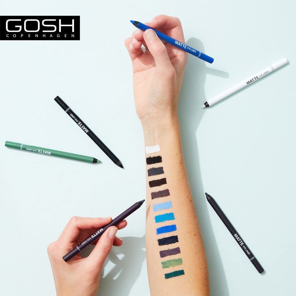 Silmapliiats Gosh Matte Eyeliner No.002 Matt Black, 1.2g цена и информация | Ripsmetušid, lauvärvid, silmapliiatsid, seerumid | kaup24.ee