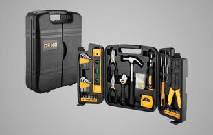 Tööriistakomplekt kohvris Deko Tools DKMT130 CrV, 130 tk. hind ja info | Käsitööriistad | kaup24.ee