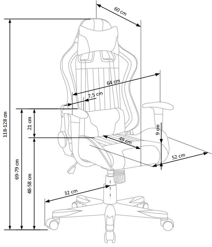 Kontoritool Cayman, hall/sinine hind ja info | Kontoritoolid | kaup24.ee