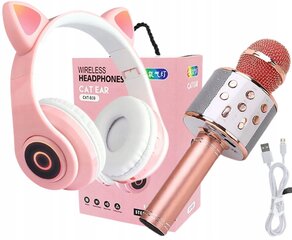 Juhtmeta karaokemikrofon ja LED-taustavalgustusega juhtmevabad kõrvaklapid hind ja info | Kõrvaklapid | kaup24.ee