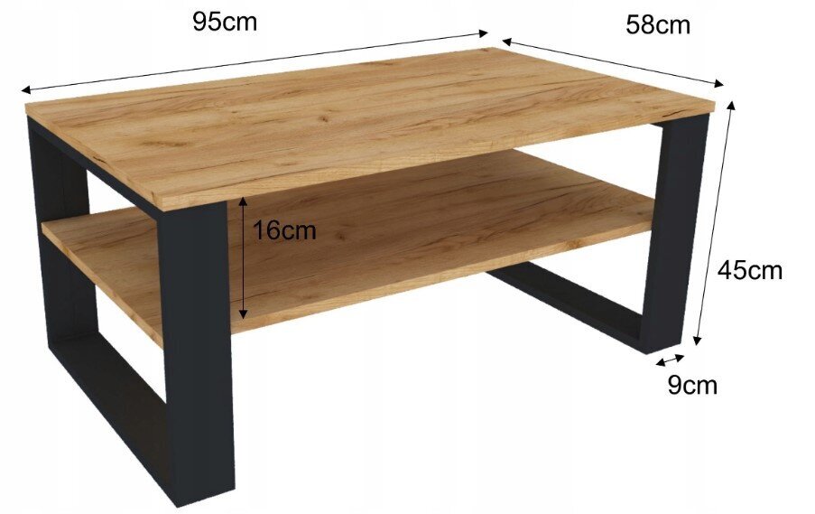 Diivanilaud 95 x 58 x 50 cm HWS hind ja info | Diivanilauad | kaup24.ee