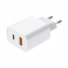 Зарядное устройство PRESTICO F11 USB-A+USB-C QC+PD 20Вт, белое цена и информация | Зарядные устройства для телефонов | kaup24.ee