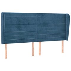 vidaXL voodipeats servadega, tumesinine, 163x23x118/128 cm, samet цена и информация | Кровати | kaup24.ee