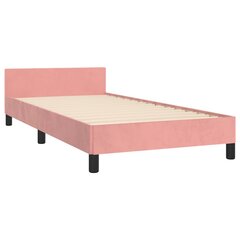 Каркас кровати с изголовьем, розовый, 80х200 см, бархат цена и информация | Кровати | kaup24.ee