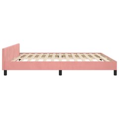 vidaXL voodiraam peatsiga, roosa, 160x200 cm, samet цена и информация | Кровати | kaup24.ee