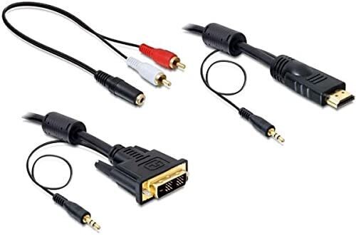 Delock HDMI - DVI kaabel 2m must 84455 цена и информация | Kaablid ja juhtmed | kaup24.ee