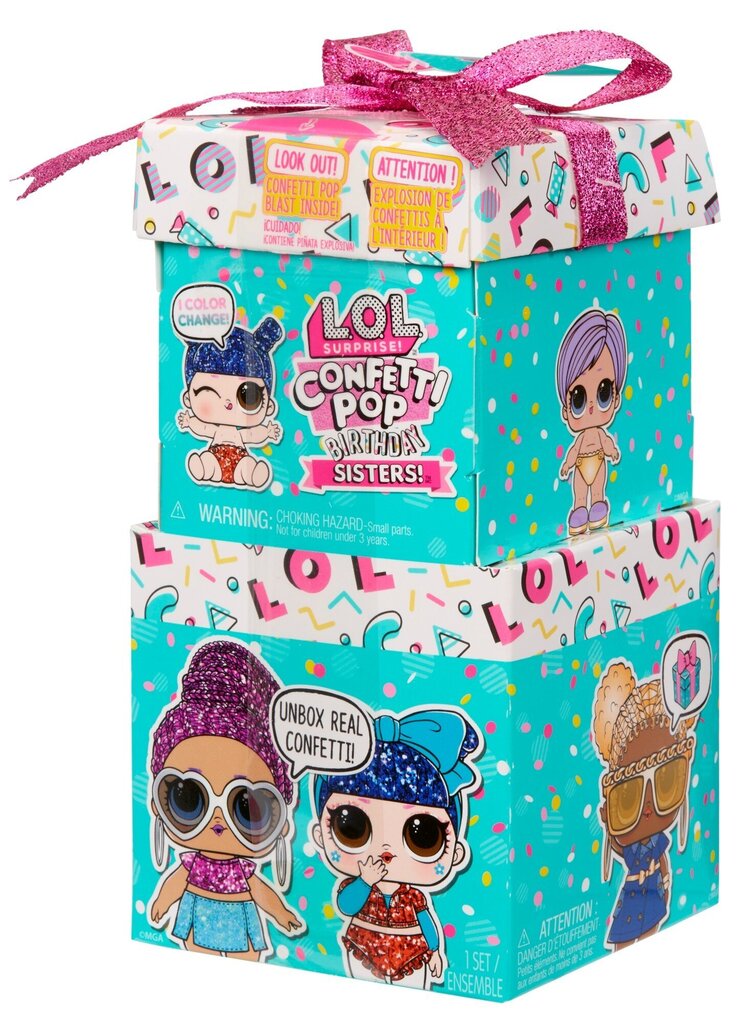 Konfetiüllatusega nukk "L.O.L. Surprise Confetti Pop Birthday Sisters" hind ja info | Tüdrukute mänguasjad | kaup24.ee