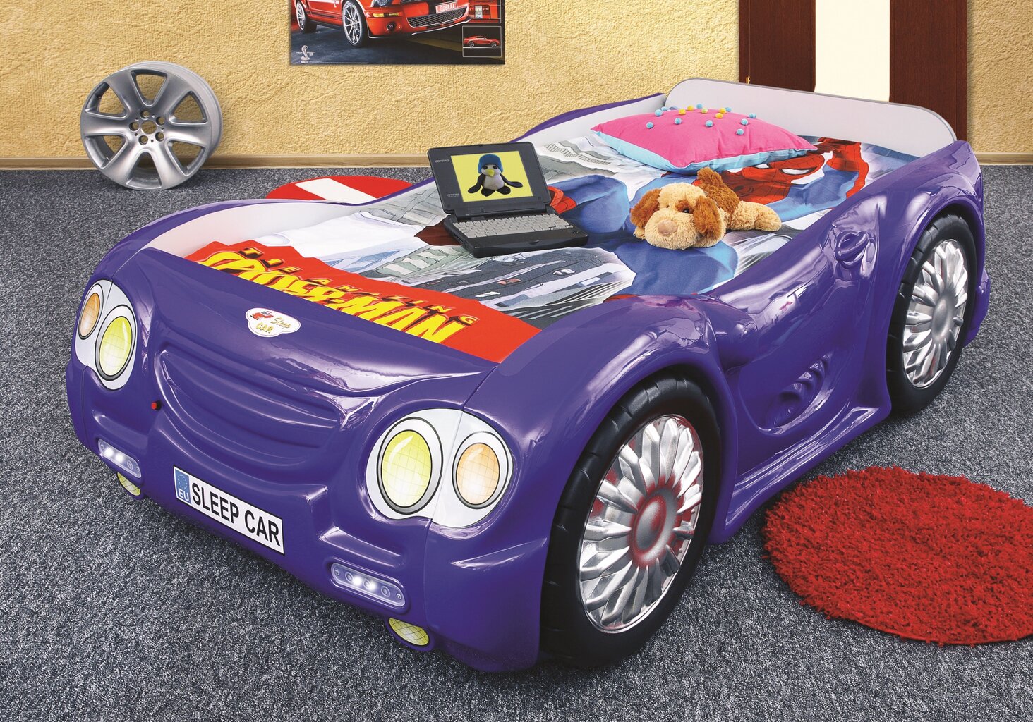 Voodi koos madratsiga Sleep Car, sinine hind ja info | Lastevoodid | kaup24.ee