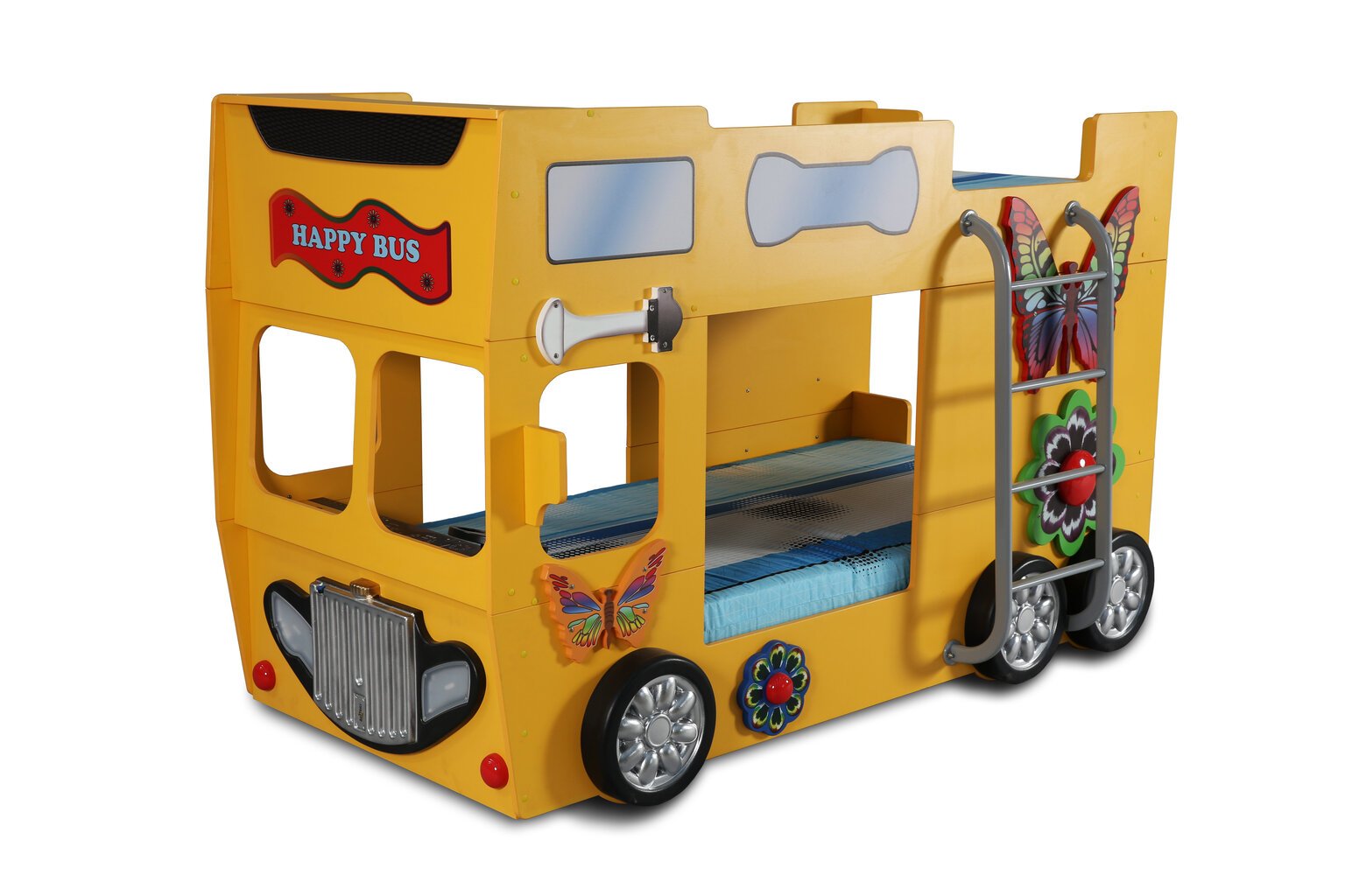 Narivoodi koos madratsiga Happy Bus, kollane hind ja info | Lastevoodid | kaup24.ee