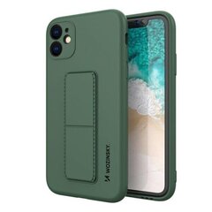 Telefoniümbris Wozinsky Kickstand Case Silicone Stand Cover for Samsung Galaxy A22 4G, roheline hind ja info | Telefoni kaaned, ümbrised | kaup24.ee