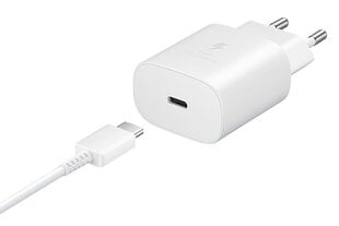 Samsung Travel Quick charger USB-C to USB-C 25W, 1m White hind ja info | Mobiiltelefonide laadijad | kaup24.ee