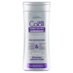 Šampoon heledatele, pleegitatud ja hallidele juustele, eemaldab kollaka varjundi Joanna Ultra Color Silver Shampoo For Blond Lightened and Grey Hair, 200ml hind ja info | Šampoonid | kaup24.ee