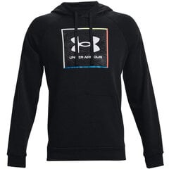 dressipluus meestele Under Armor Rival Flc Graphic Hoodie M 1370349 001, must hind ja info | Meeste pusad | kaup24.ee