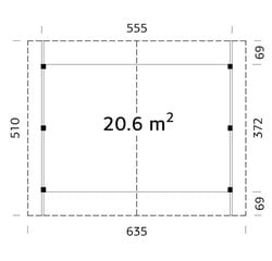 2 auto varjualune 20,6 m² valge alusvärviga цена и информация | Садовые сараи, дровницы | kaup24.ee