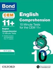 Bond 11plus: CEM English Comprehension 10 Minute Tests: 10-11 Years цена и информация | Книги для подростков и молодежи | kaup24.ee