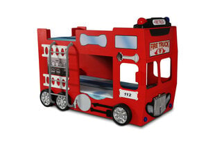 Narivoodi koos madratsiga Fire Truck Double, punane цена и информация | Детские кровати | kaup24.ee
