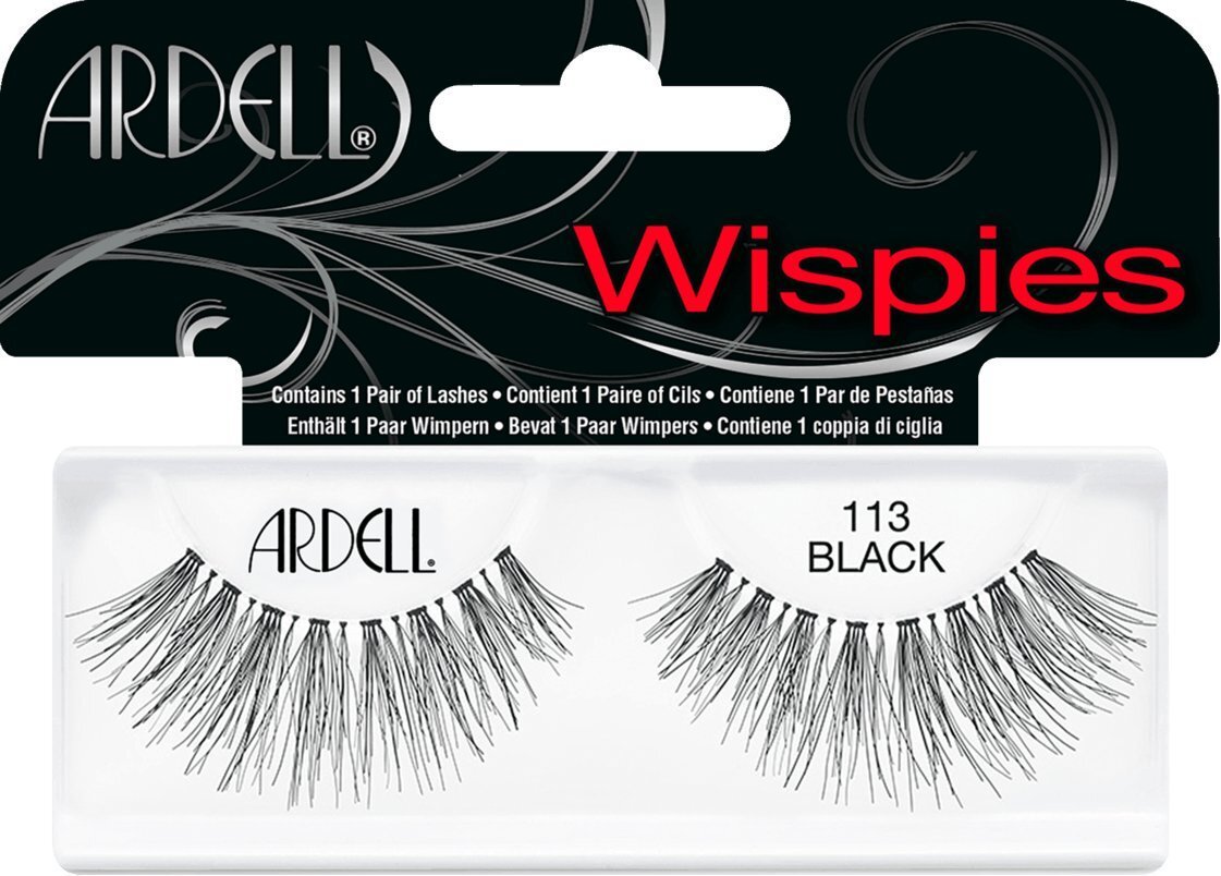 Liimitavad ripsmed Ardell Wispies 113 Black Duo Glue, 1 paar цена и информация | Kunstripsmed, ripsmekoolutajad | kaup24.ee