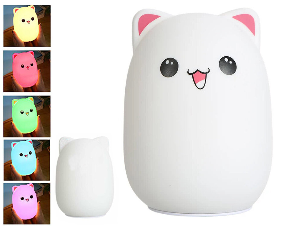 Lamp cat RGB silikoonist pigistatav hind ja info | Lastetoa valgustid | kaup24.ee