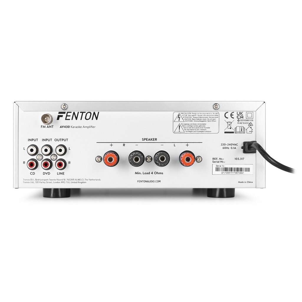 Fenton AV430A karaoke helivõimendi 2 x 300W цена и информация | Koduaudio ja "Soundbar" süsteemid | kaup24.ee