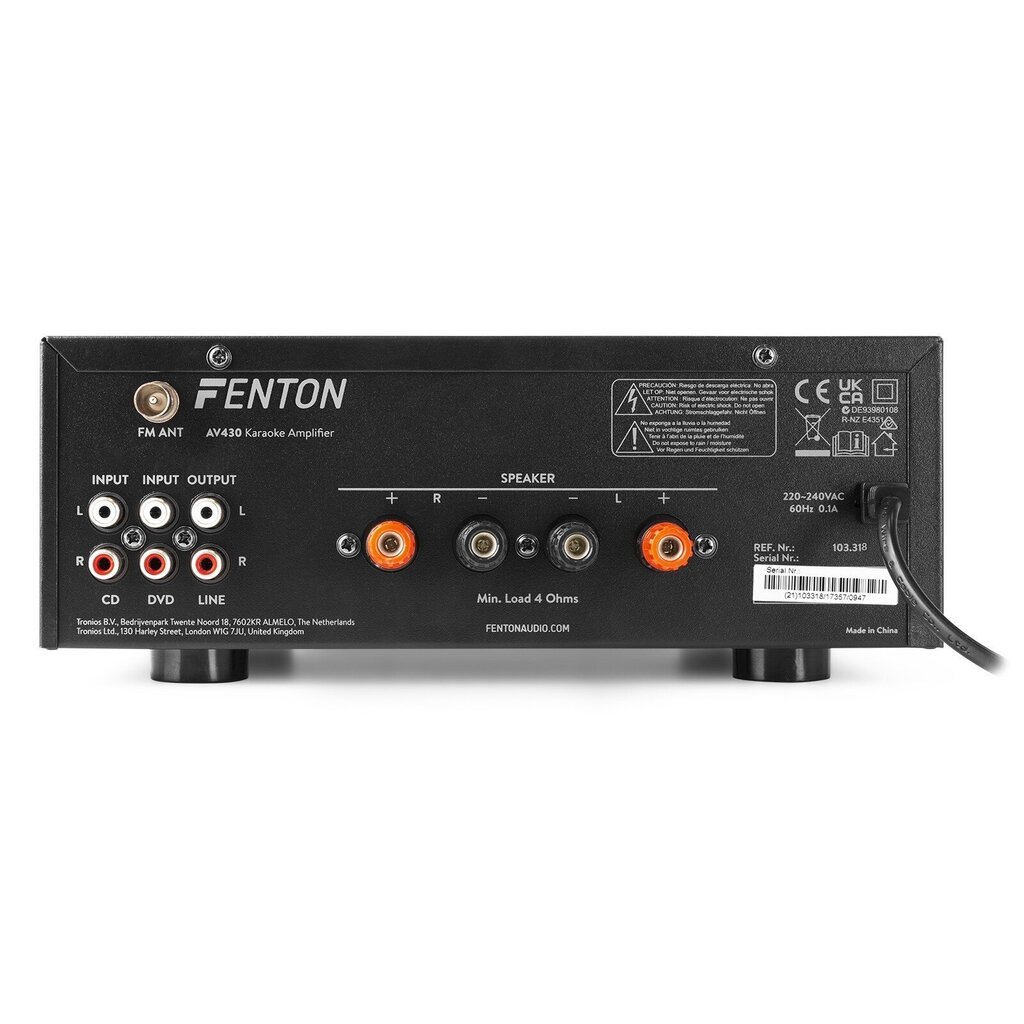 Fenton AV430b karaoke helivõimendi 2 x 300W, must hind ja info | Koduaudio ja "Soundbar" süsteemid | kaup24.ee