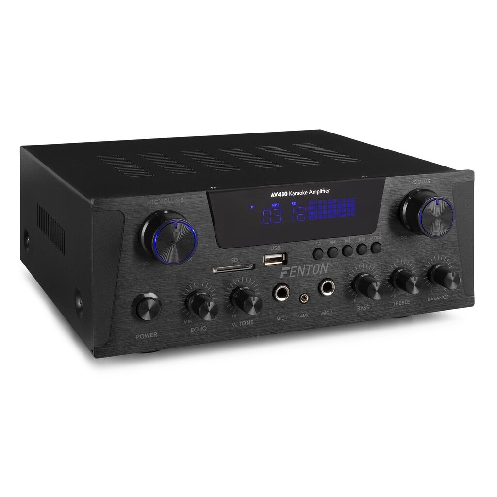 Fenton AV430b karaoke helivõimendi 2 x 300W, must hind ja info | Koduaudio ja "Soundbar" süsteemid | kaup24.ee