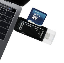 SD MicroSD TFUSB USB-C MICRO USB OTG 5in1 adapter hind ja info | USB jagajad, adapterid | kaup24.ee