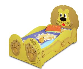 Voodi koos madratsiga Lion Small, kollane цена и информация | Детские кровати | kaup24.ee