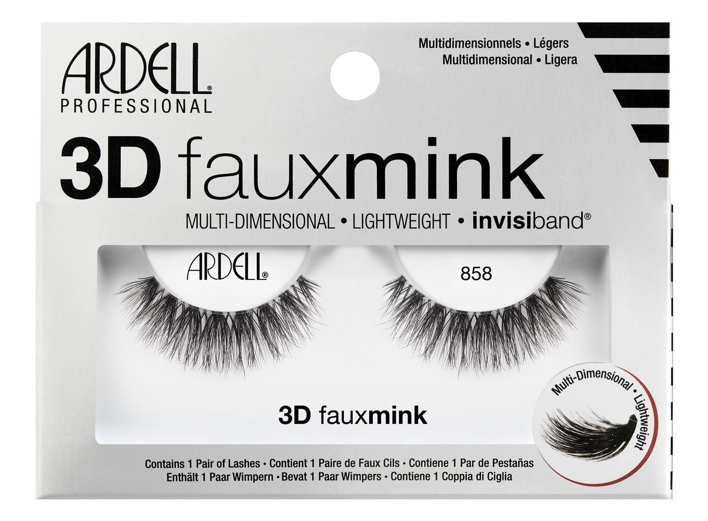 Kunstripsmed Ardell 3D Faux Mink False Eyelashes 858 Lash, must цена и информация | Kunstripsmed, ripsmekoolutajad | kaup24.ee