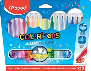 Фломастеры MAPED "Color`Peps" Long Life 18 цветов цена и информация | Принадлежности для рисования, лепки | kaup24.ee