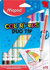 Фломастеры MAPED Color Peps DuoTip 10 цветов цена и информация | Принадлежности для рисования, лепки | kaup24.ee