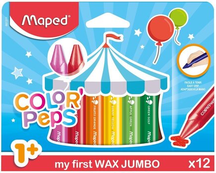 Мелки восковые MAPED Wax JUMBO, 12 цветов цена и информация | Принадлежности для рисования, лепки | kaup24.ee