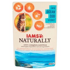 Консервы для кошек с океанической треской Iams Naturally Adult, 85 г цена и информация | Кошачьи консервы | kaup24.ee