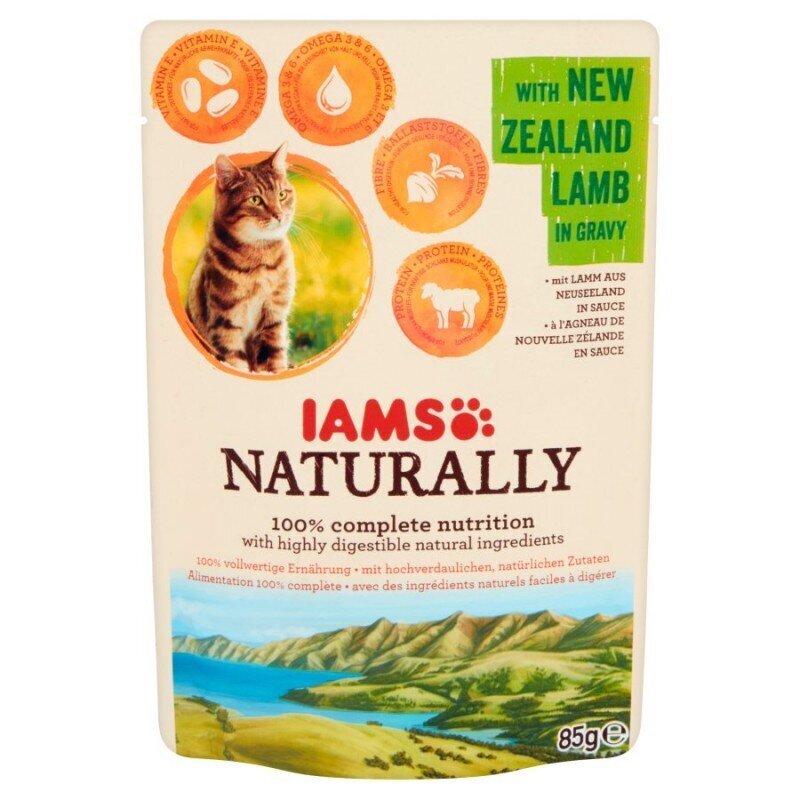 Konserv kassidele lambalihaga Iams Naturally Adult, 85 g hind ja info | Konservid kassidele | kaup24.ee