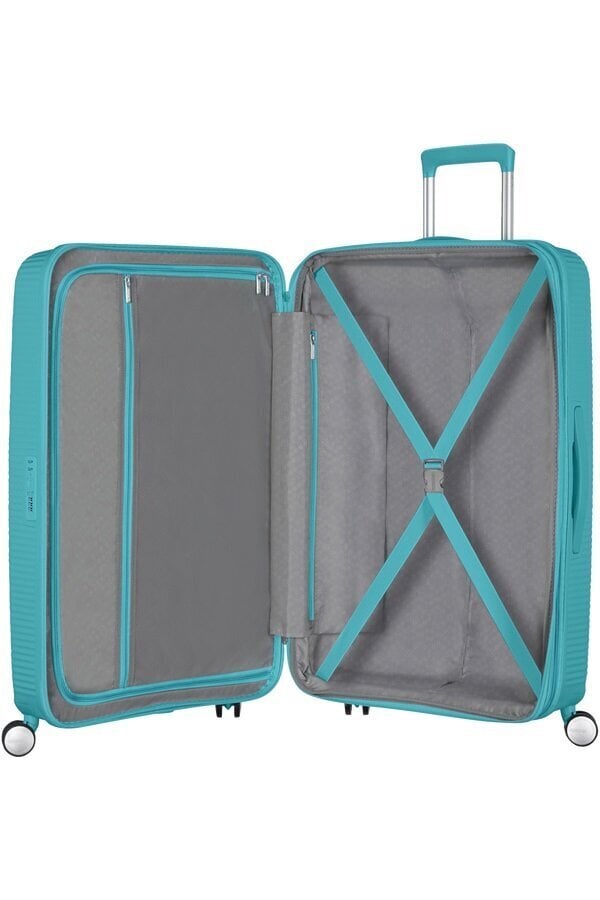 Keskmine reisikohver American Tourister Soundbox Spinner Expandable 67 cm, Turquise Tonic hind ja info | Kohvrid, reisikotid | kaup24.ee