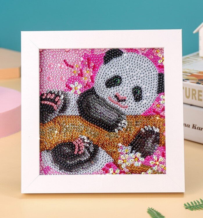 Teemanditikand panda 18x18 cm (kaasas raam) цена и информация | Teemantmaalid, teemanttikandid | kaup24.ee