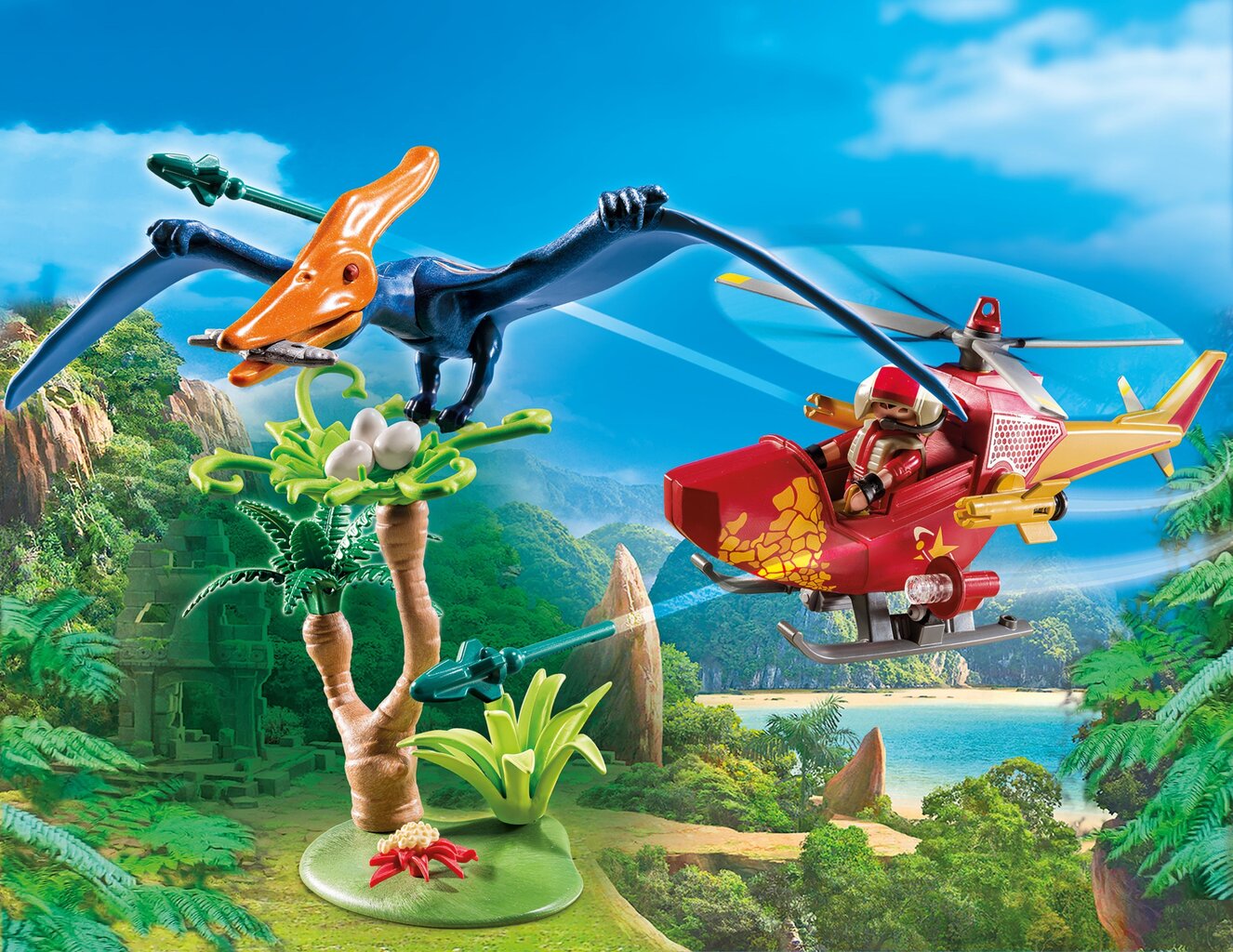 9430 PLAYMOBIL® Dino Helikopter ja Pterodacty hind ja info | Klotsid ja konstruktorid | kaup24.ee