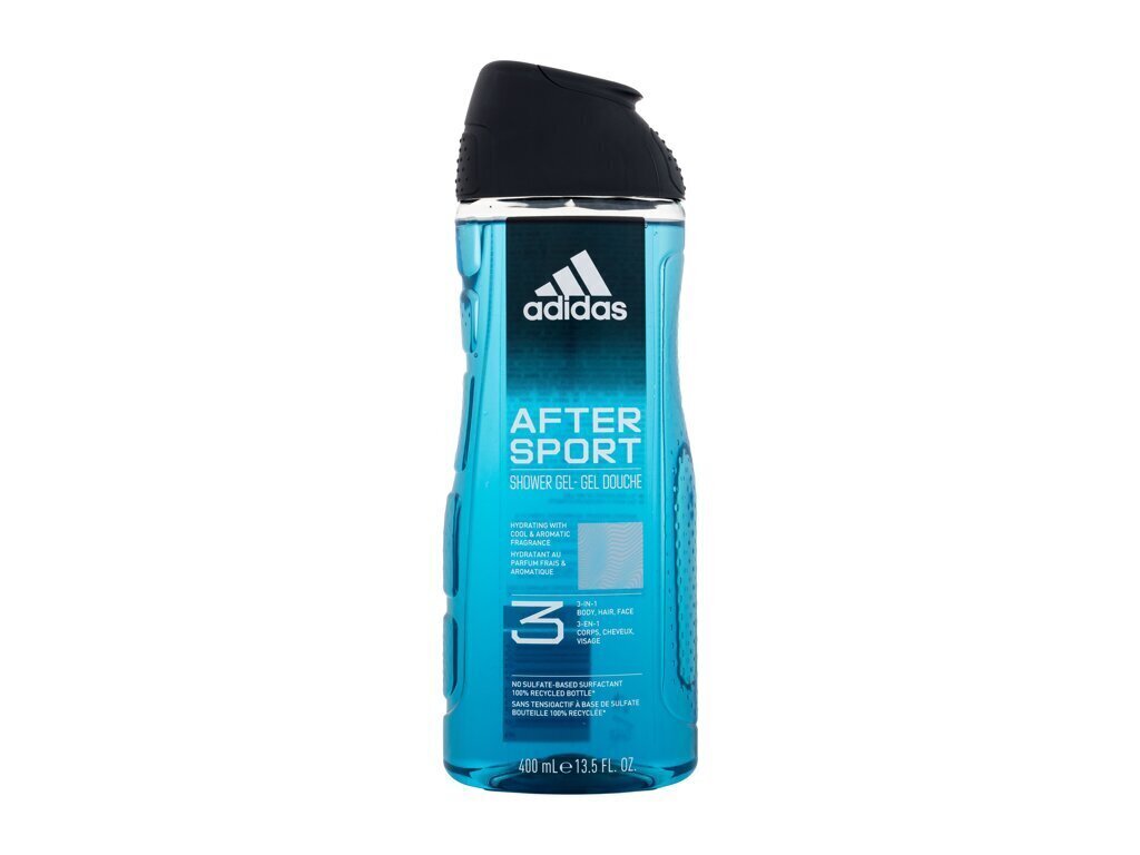 Dušigeel meestele Adidas After Sport 3in1, 400 ml hind ja info | Dušigeelid, õlid | kaup24.ee