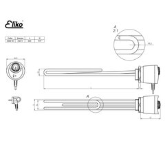 Электрический тэн для водонагревателей (бойлеров) Eliko 3 кВт, 230В цена и информация | Принадлежности для отопительного оборудования | kaup24.ee